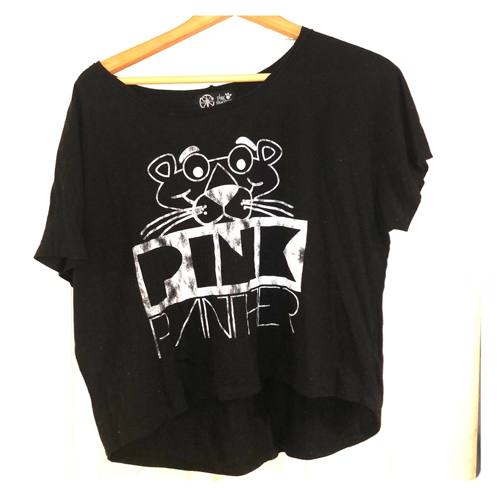 Pink Panther off-the-shoulder crop top